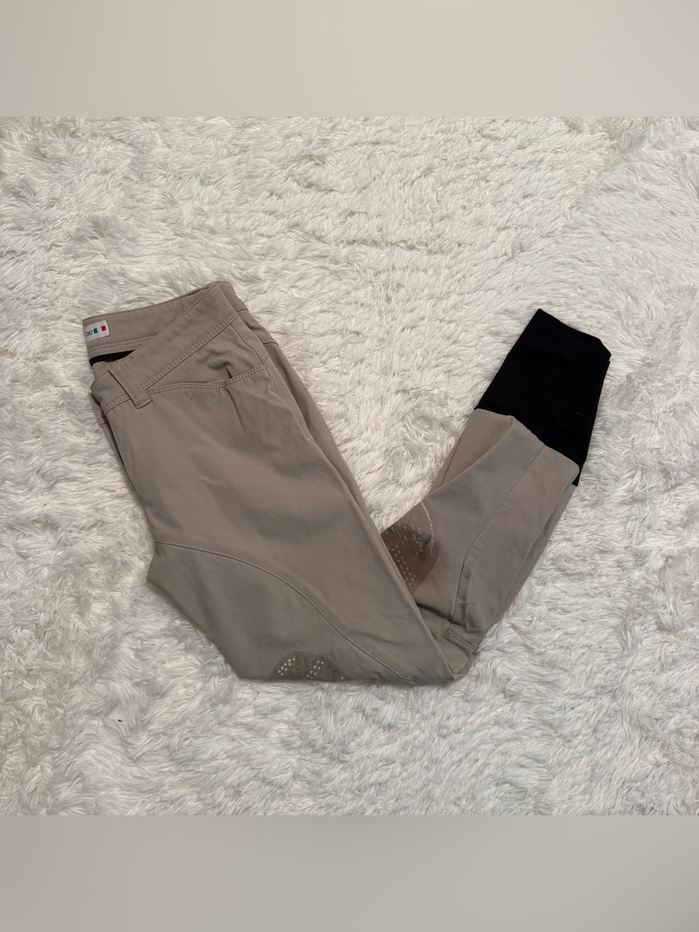 Women’s Size IT38 Tan Animo Knee Patch Horseback Riding Breeches